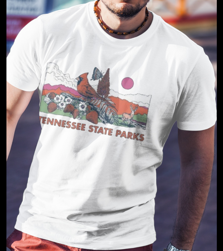 Tennessee State Parks Cardinal Strawberry Sumac Nature Scene T-Shirt