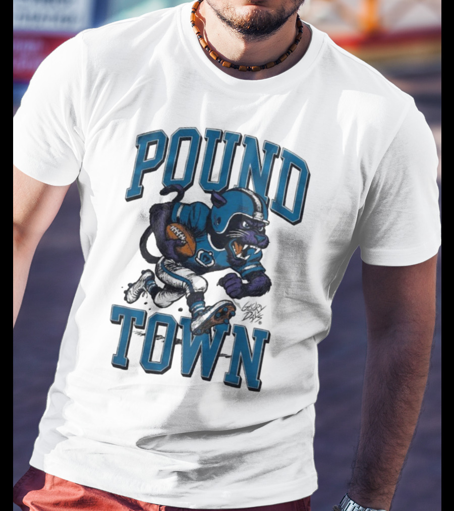 Carolina Panthers Pound Town Running Mascot Glory Days T-Shirt