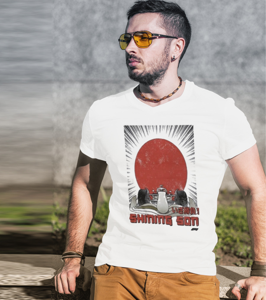 Shining Son Formula 1 Racing Car Japanese Sun T-Shirt