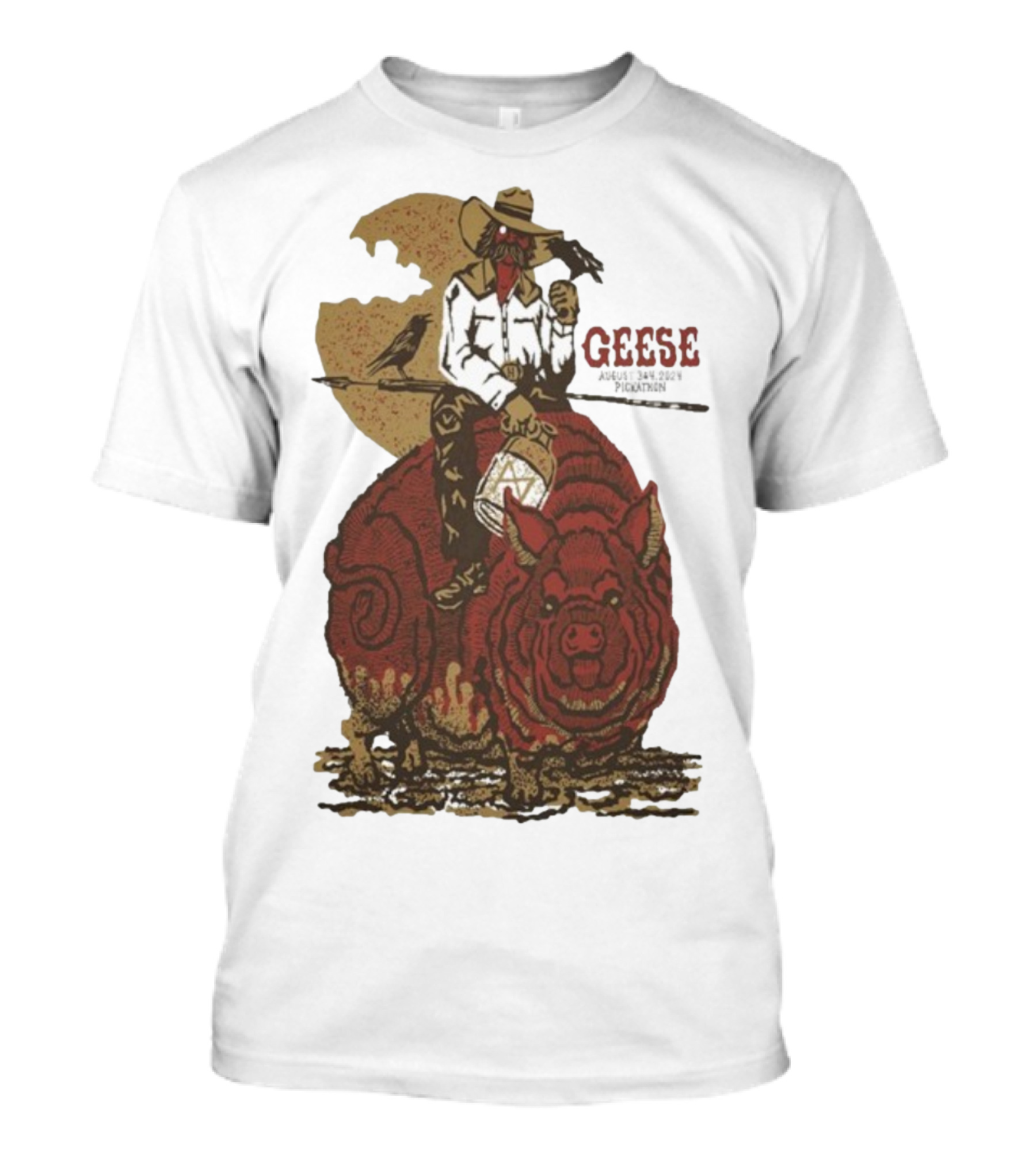 Geese World Live Show 2025-2026 Tour Cowboy Western Pig-Rider Vintage Style T-Shirt