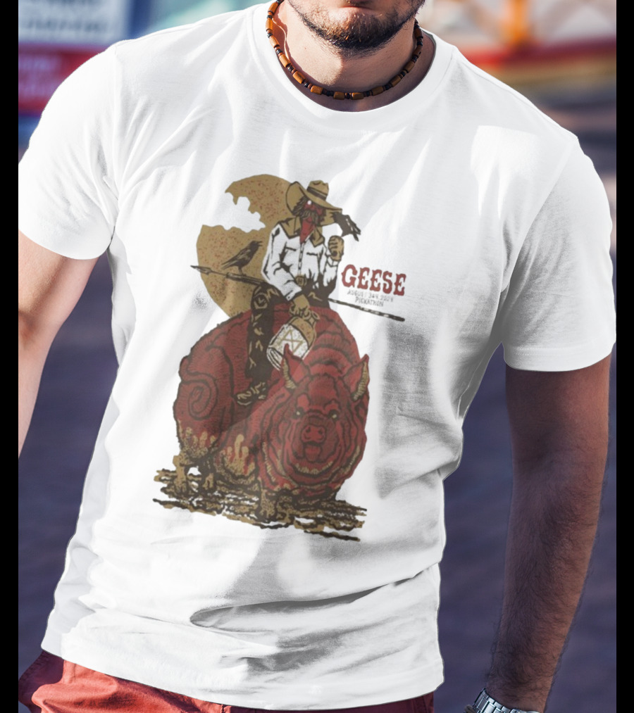 Geese World Live Show 2025-2026 Tour Cowboy Western Pig-Rider Vintage Style T-Shirt