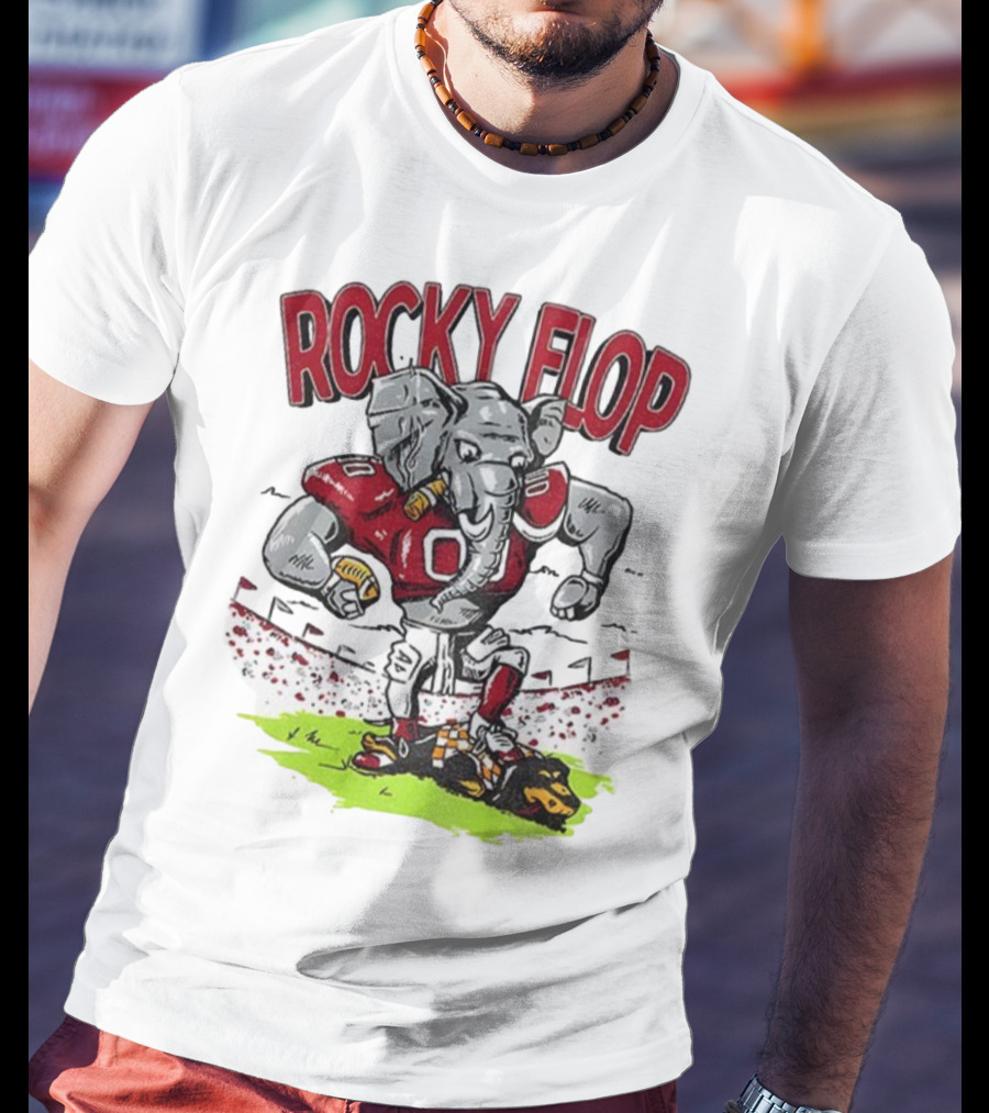 Rocky Flop Alabama Crimson Tide Football Elephant Dominating Georgia Bulldogs T-Shirt