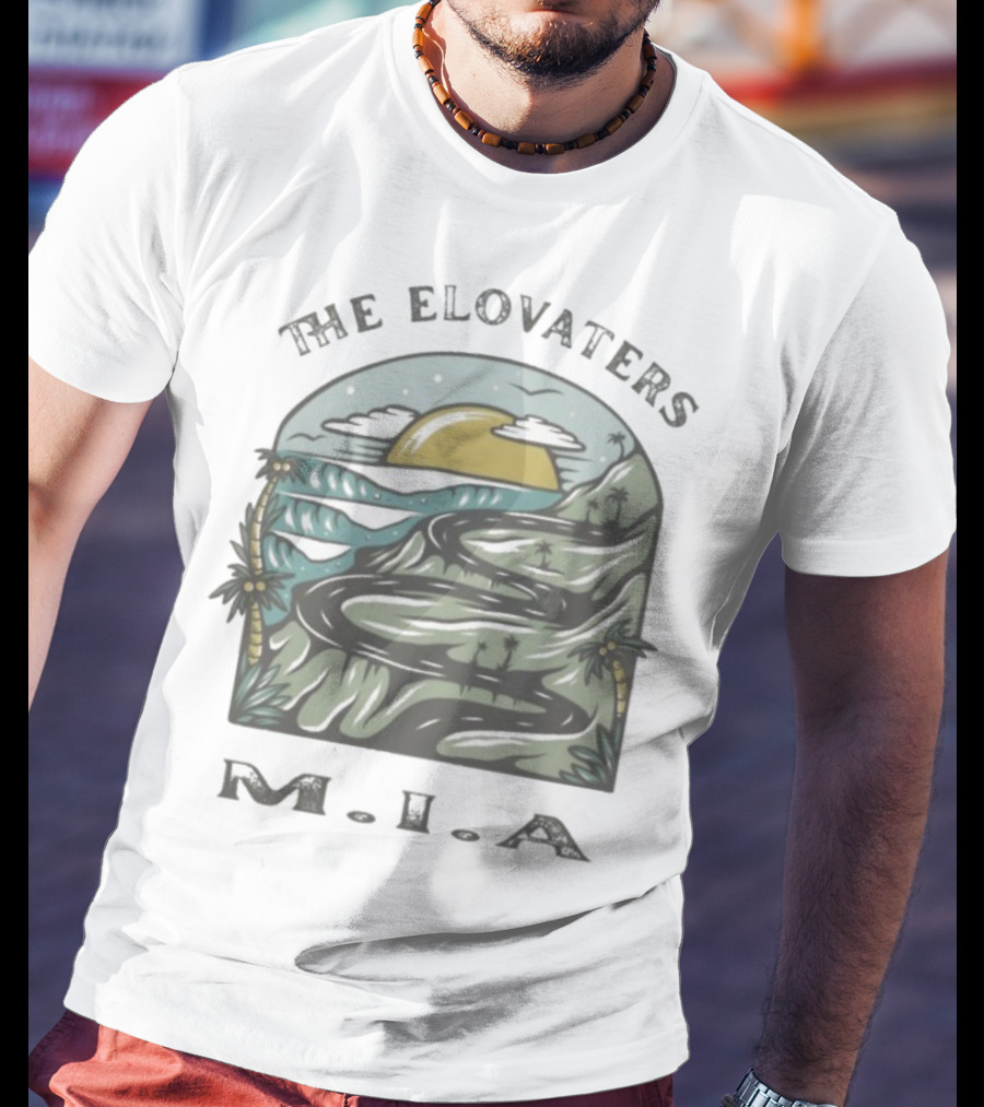 The Elovaters MIA Beach Road Sunset Illustration T-Shirt