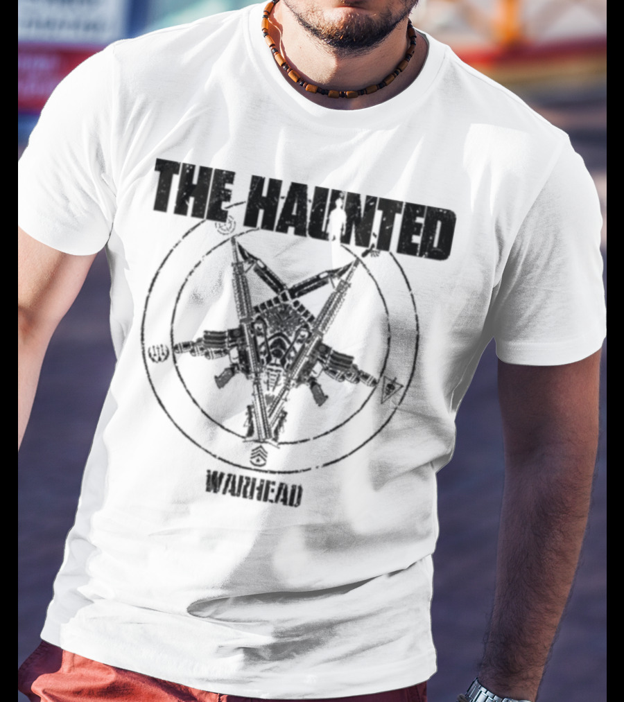 The Haunted Warhead Occult Symbolic Skull And Gun Emblem T-Shirt