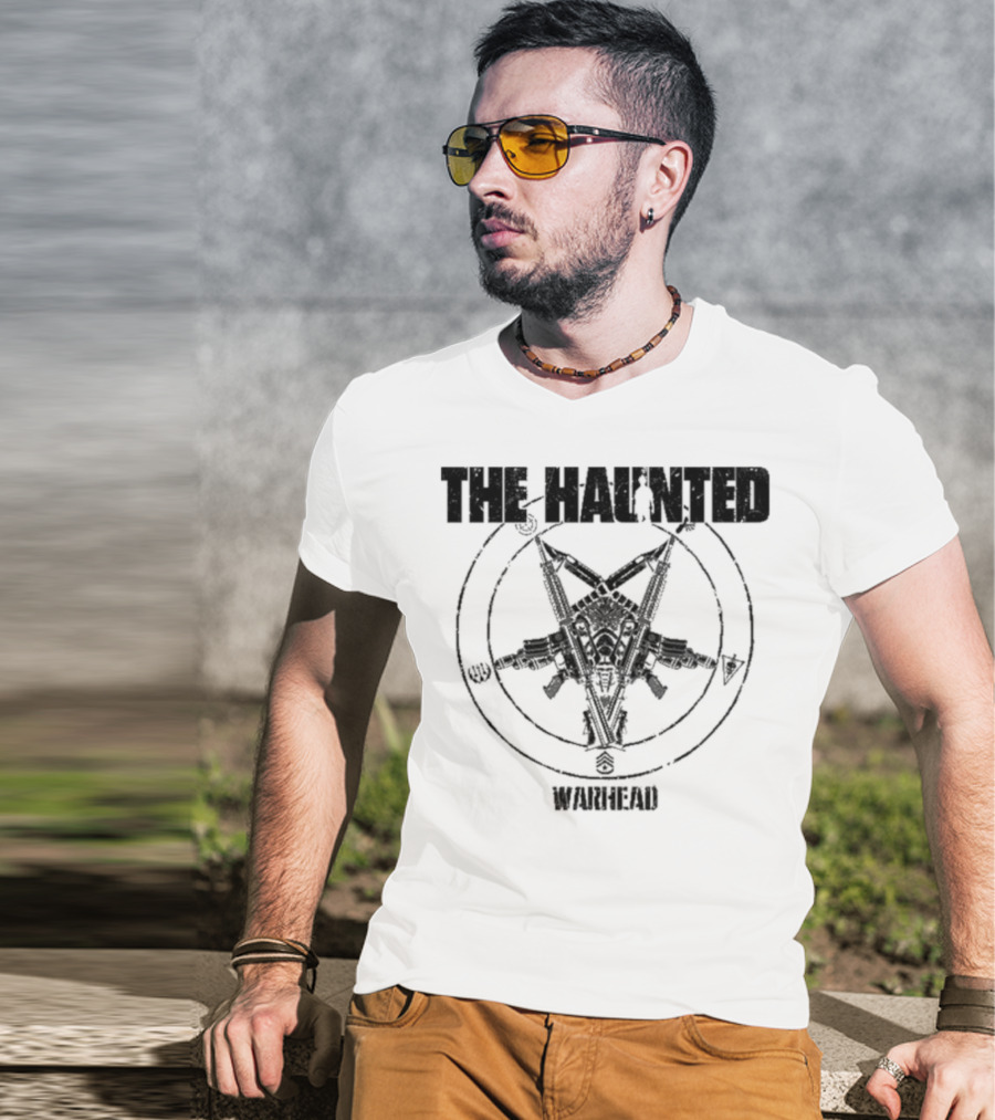 The Haunted Warhead Occult Symbolic Skull And Gun Emblem T-Shirt