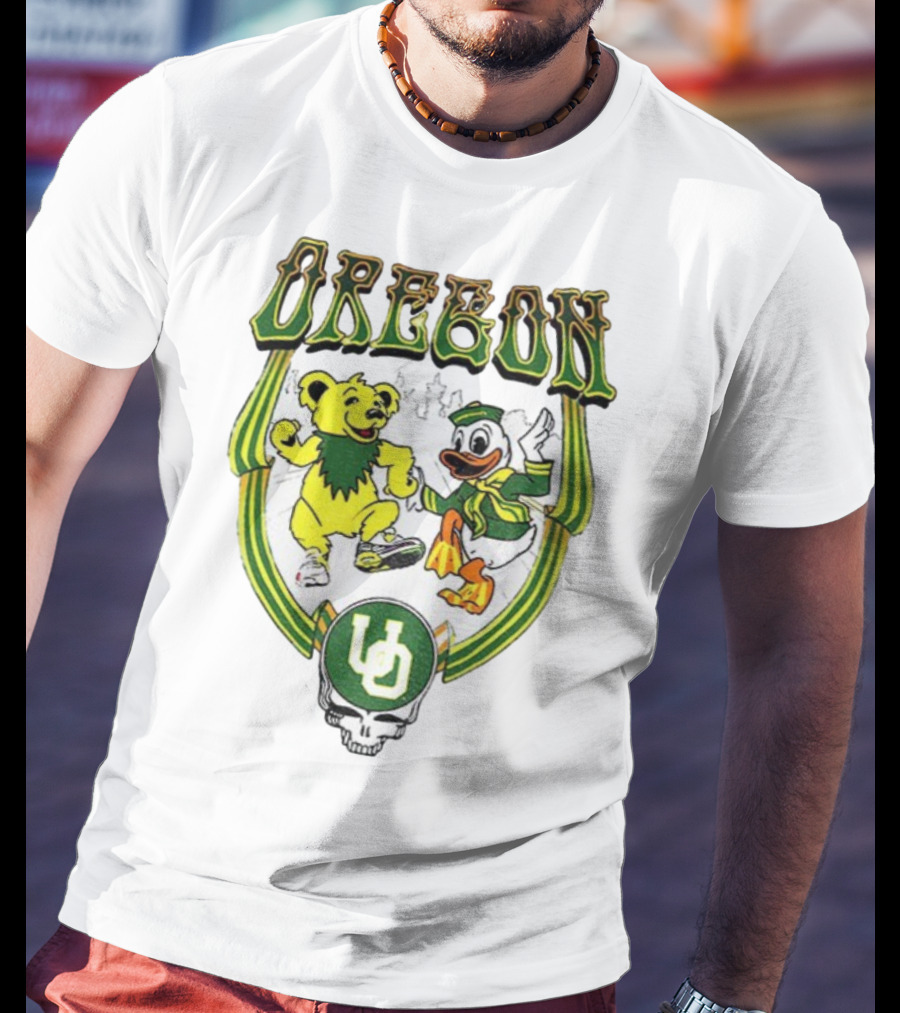 Oregon Ducks Grateful Dead Dancing Bear X Donald Duck Collaboration T-Shirt