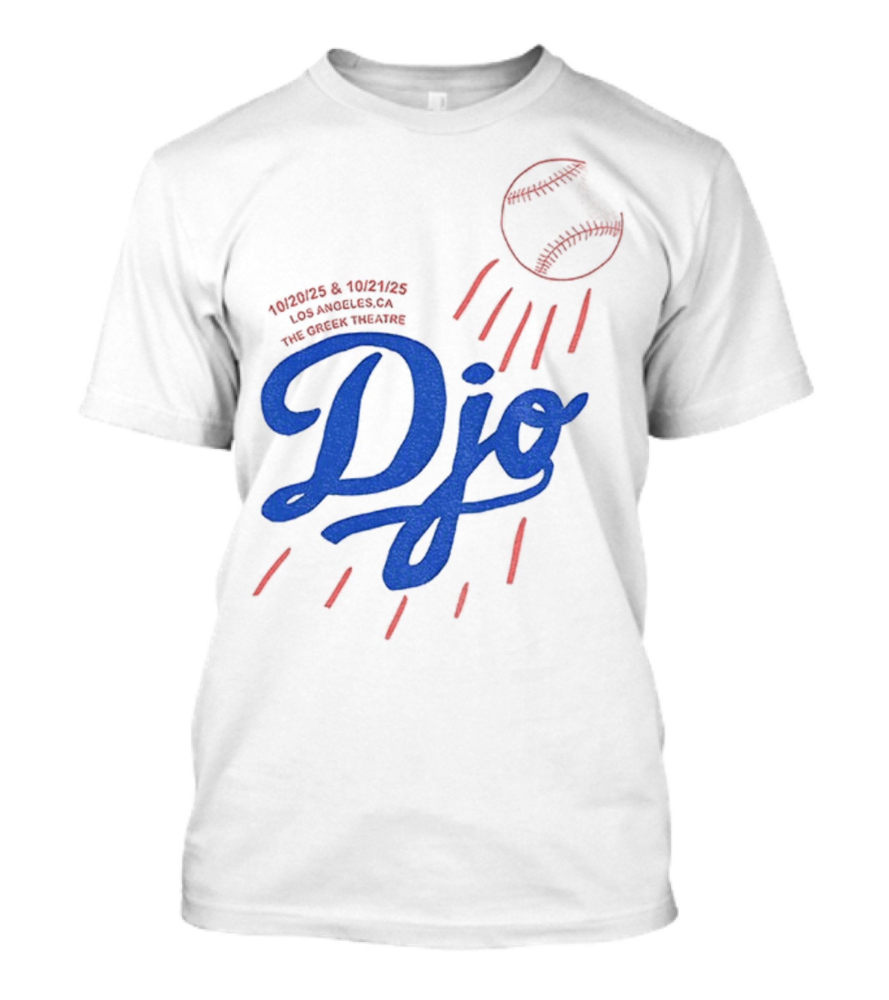 Djo Greek Theatre Los Angeles Dodgers CA Oct 20 2025 Tour T-Shirt