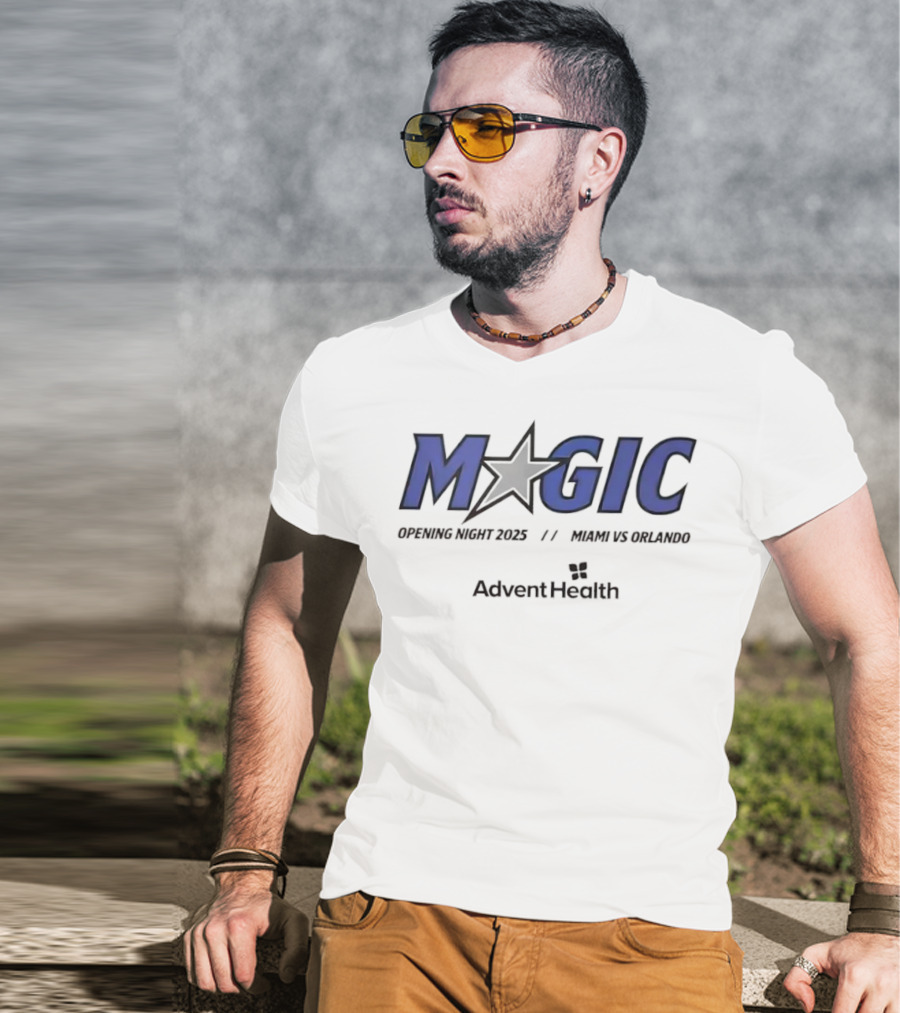 Magic Opening Night 2025 Miami Vs Orlando AdventHealth T-Shirt