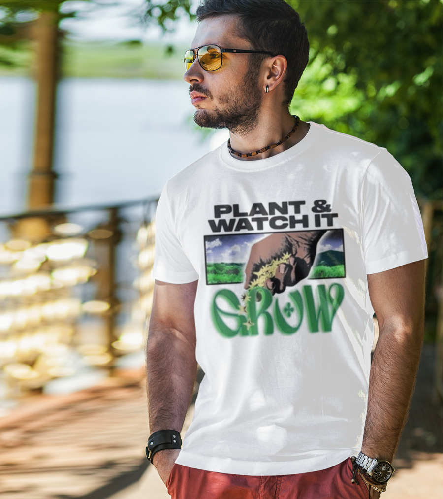 Plant & It Grow Hand With Nature Scenery T-Shirt