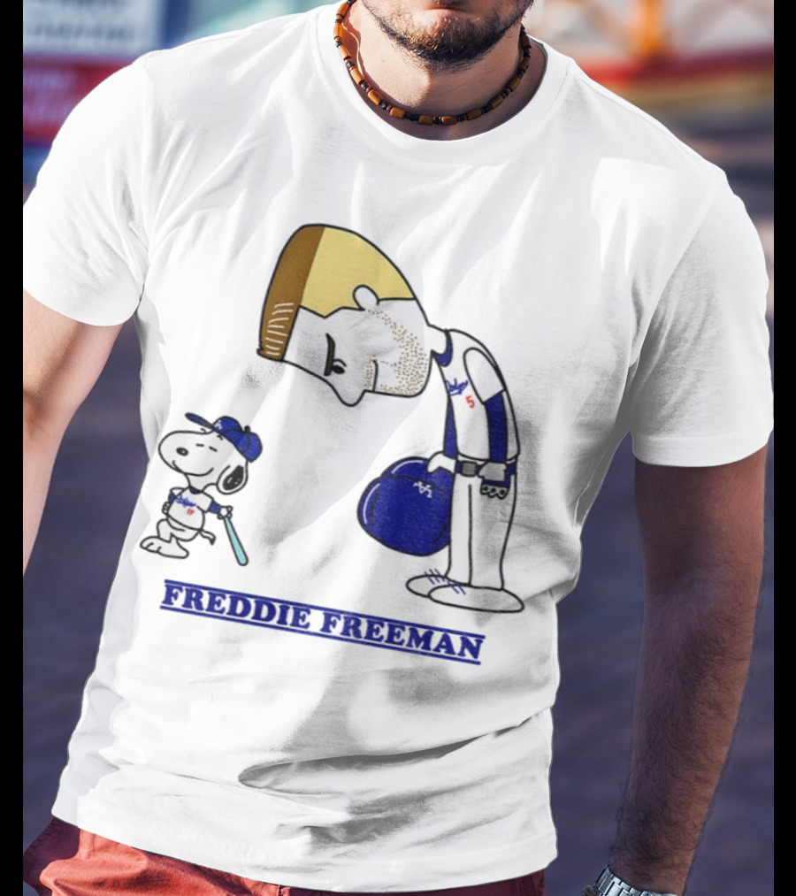Peanuts Snoopy Freddie Freeman Los Angeles Dodgers MLB Baseball 2025 T-Shirt