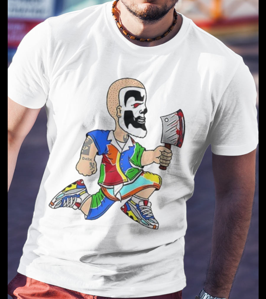 Shaggy Hatchetman Cartoon Insane Clown Posse Juggalo Colorful Style T-Shirt