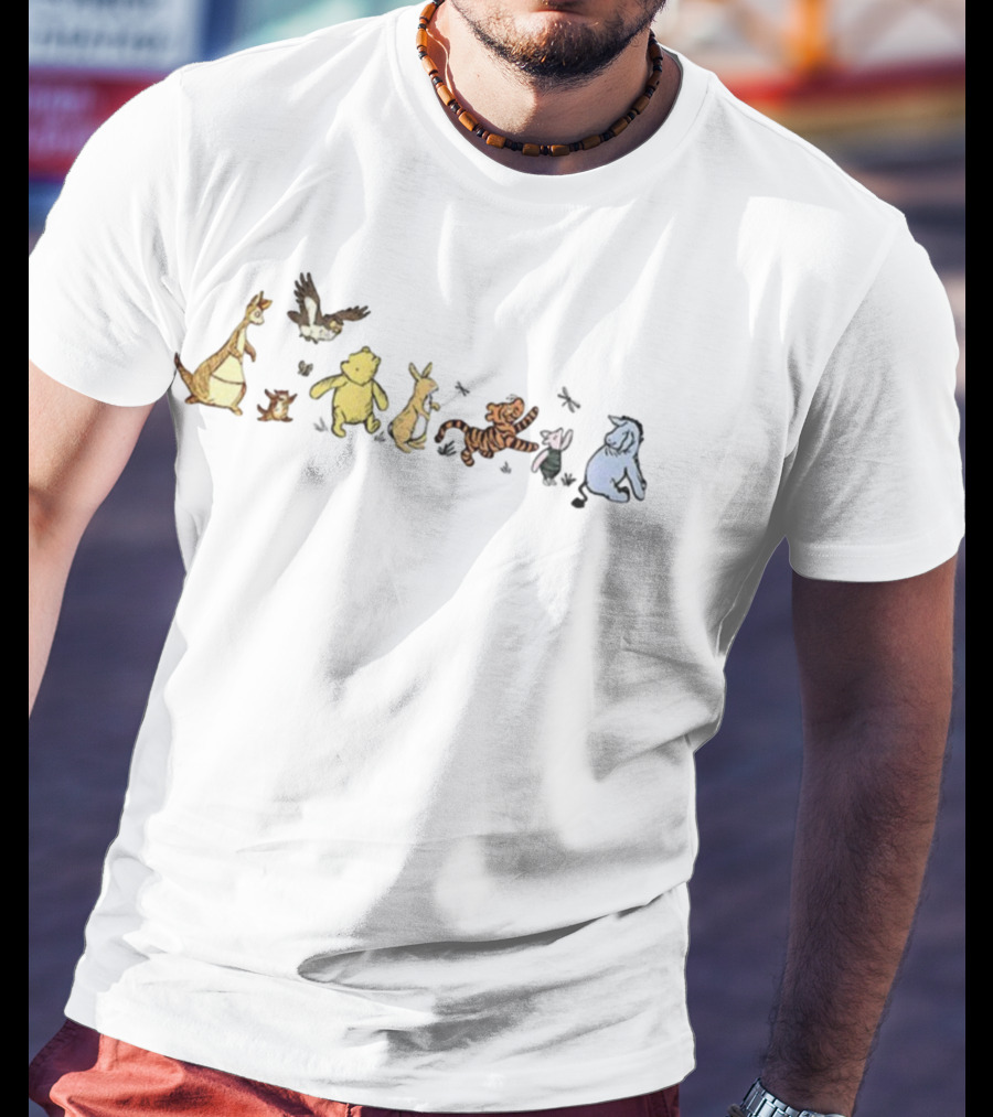 Winnie The Pooh Tigger Piglet Eeyore Kanga Roo Owl And Friends Disneyland Cartoon T-Shirt