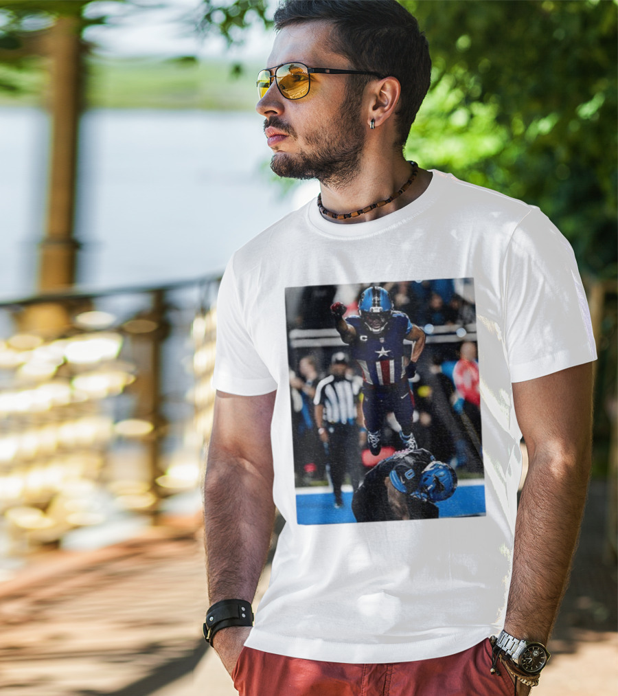 Detroit Lions Amon Ra St Brown Jahmyr Gibbs Captain America Spider-Man NFL Football T-Shirt