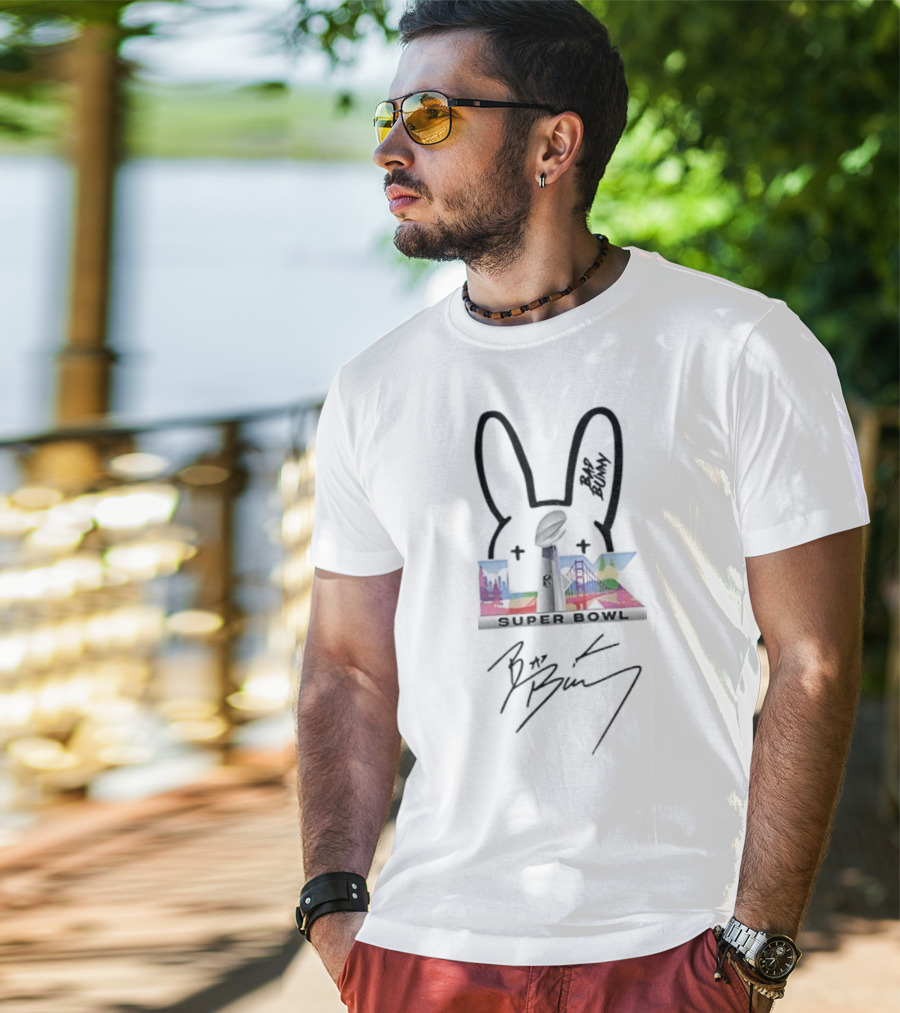 Benito Bowl Bad Bunny Puerto Rico Music Bunny Ears San Francisco Bridge Signature T-Shirt