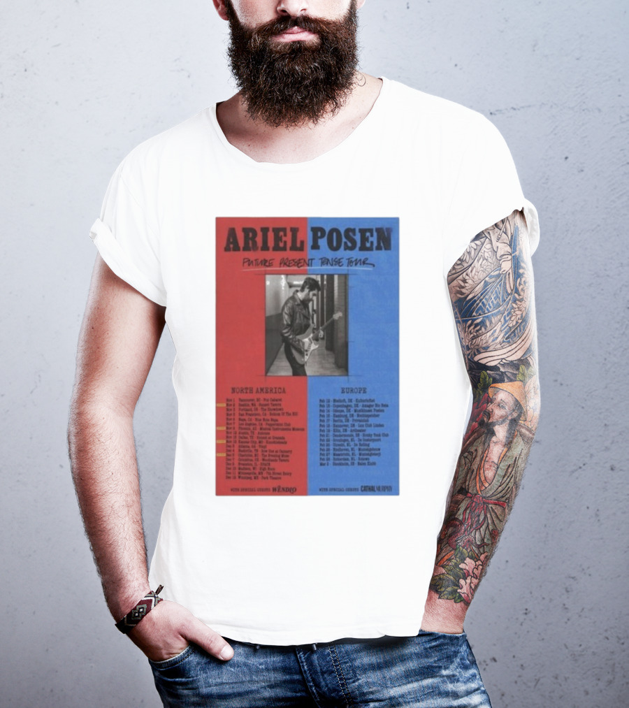 Ariel Posen Future Present Tense Tour North America Europe 2025 2026 Special Guests Wendigo Cathal Murphy T-Shirt