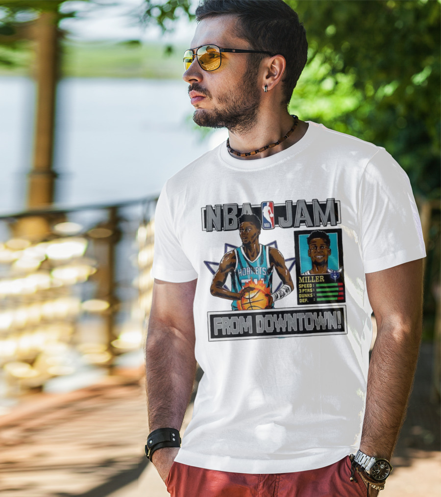 NBA Jam Brandon Miller Charlotte Hornets From Downtown Classic Video Game T-Shirt