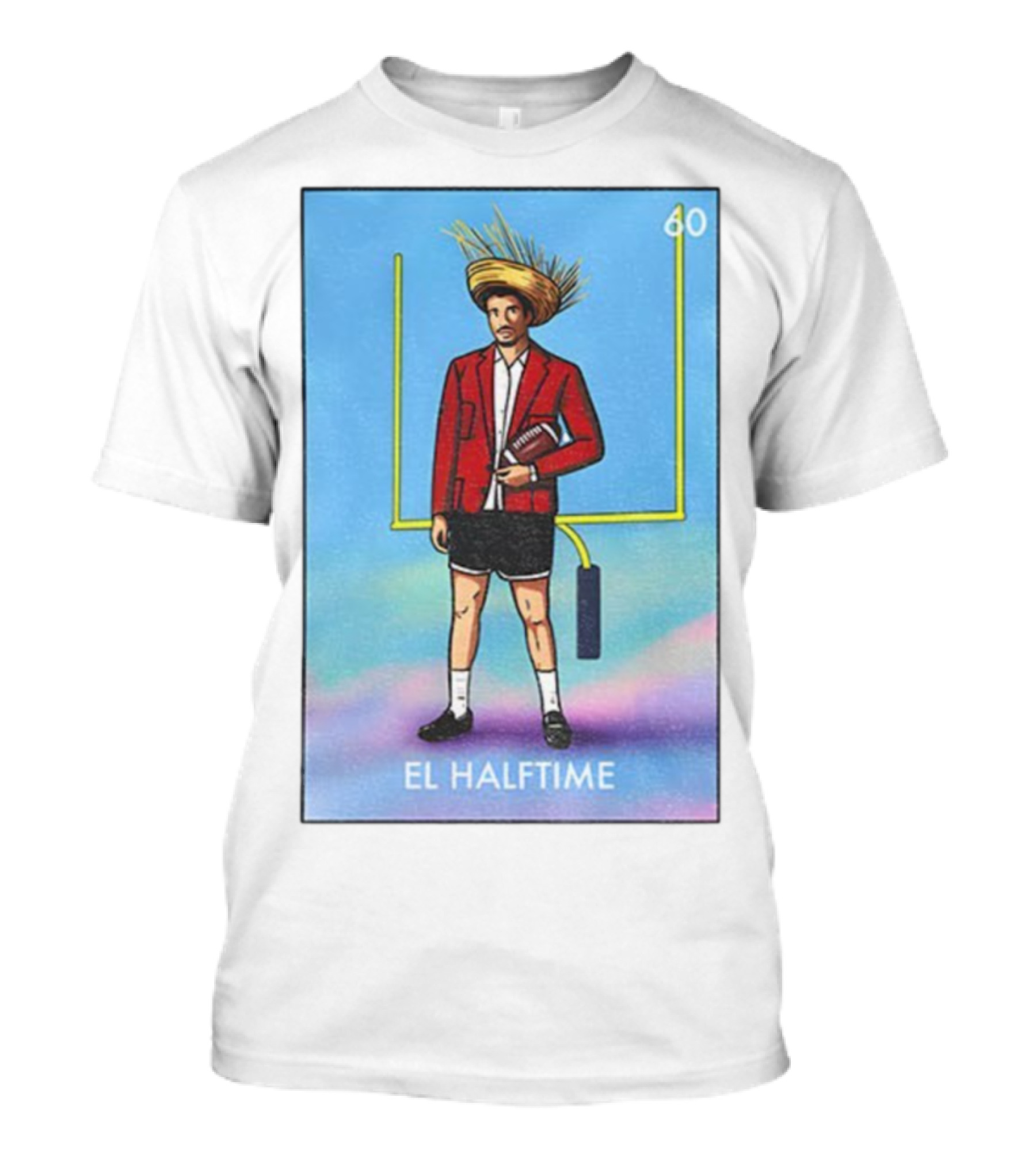 El Halftime 60 Puerto Rico Bad Bunny Football Outfit Hat T-Shirt