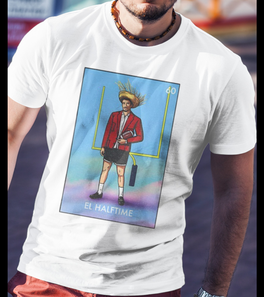 El Halftime 60 Puerto Rico Bad Bunny Football Outfit Hat T-Shirt