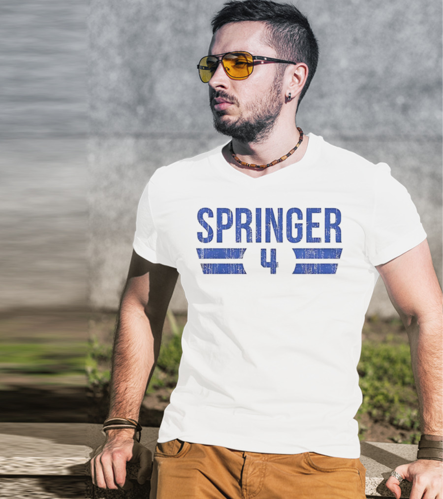 Springer Number 4 Vintage Toronto Blue Jays Baseball 2025 T-Shirt