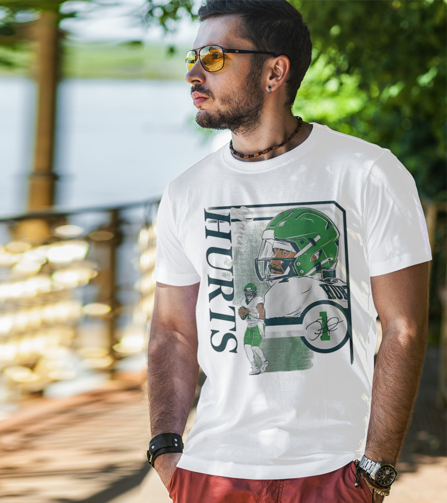 Jalen Hurts Philadelphia Eagles Football Collage Frame Signature HURTS 1 T-Shirt