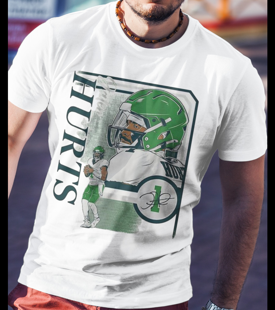 Jalen Hurts Philadelphia Eagles Football Collage Frame Signature HURTS 1 T-Shirt