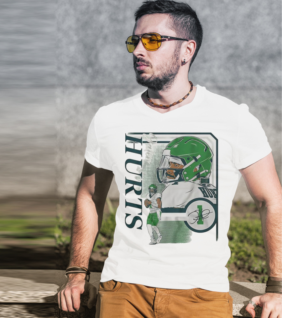 Jalen Hurts Philadelphia Eagles Football Collage Frame Signature HURTS 1 T-Shirt