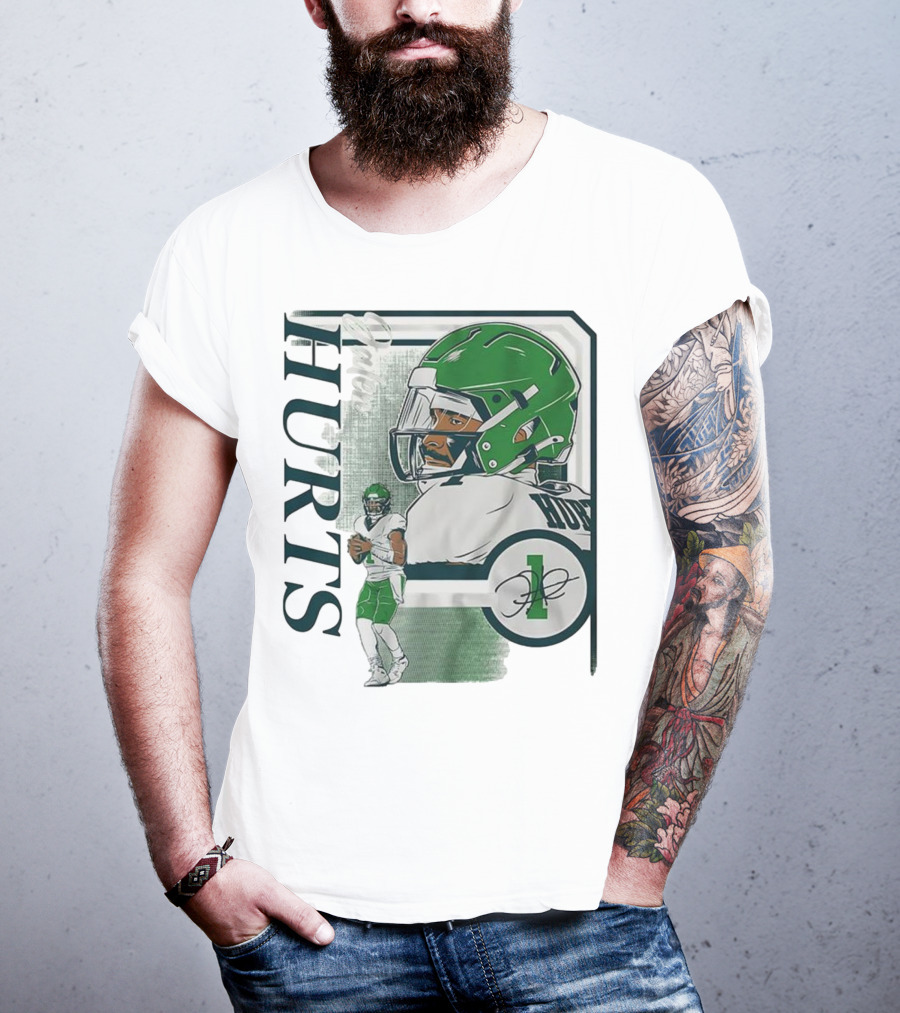 Jalen Hurts Philadelphia Eagles Football Collage Frame Signature HURTS 1 T-Shirt