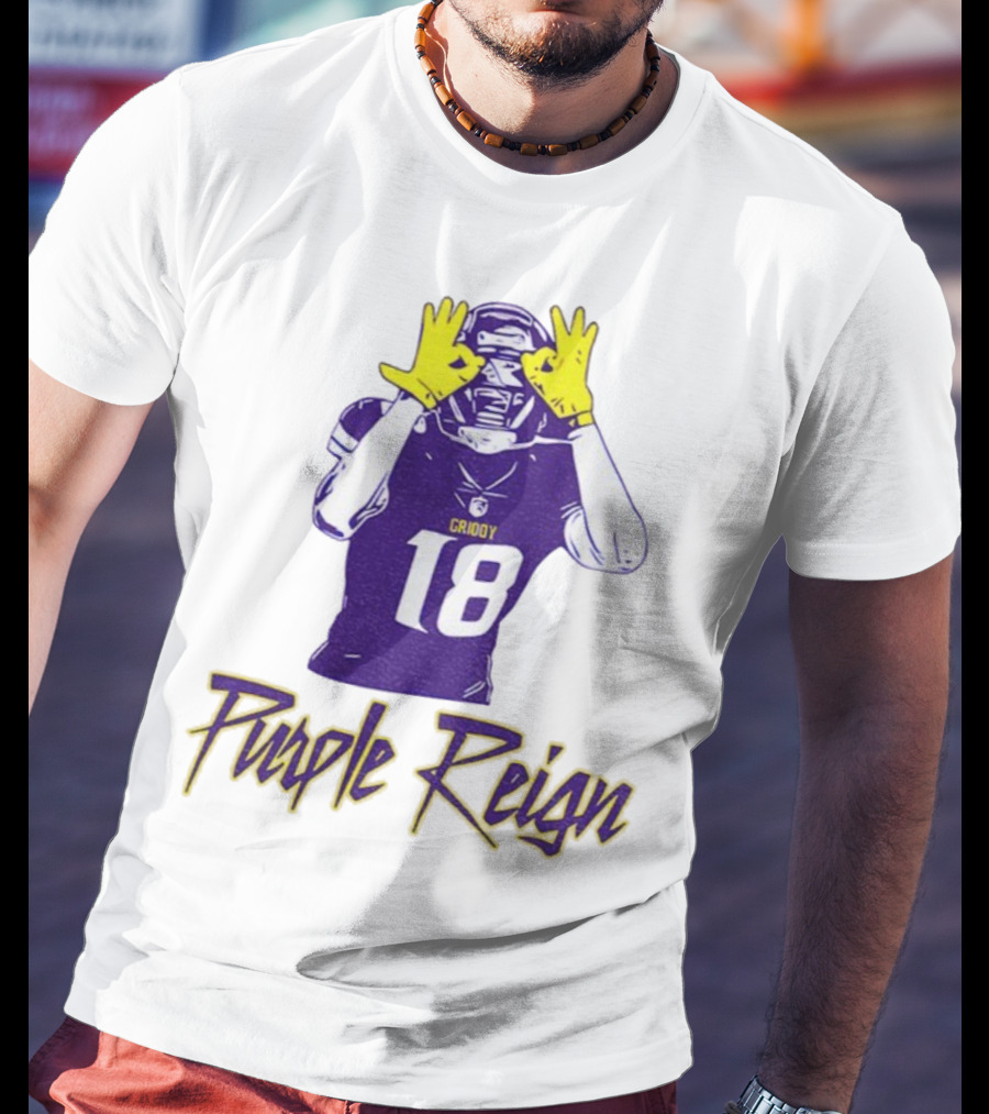 Justin Jefferson Griddy Purple Reign Minnesota Vikings Football 18 T-Shirt
