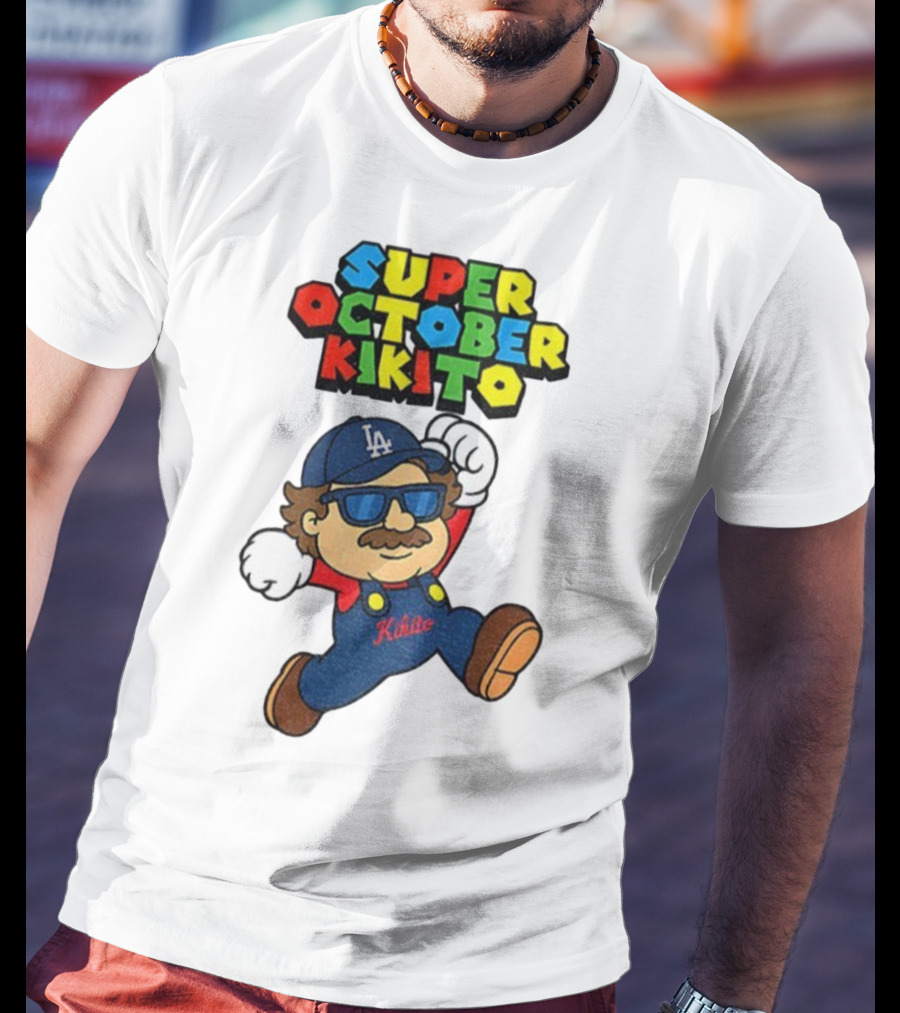 Super October Kikito LA Dodgers Baseball Character With Sunglasses T-Shirt