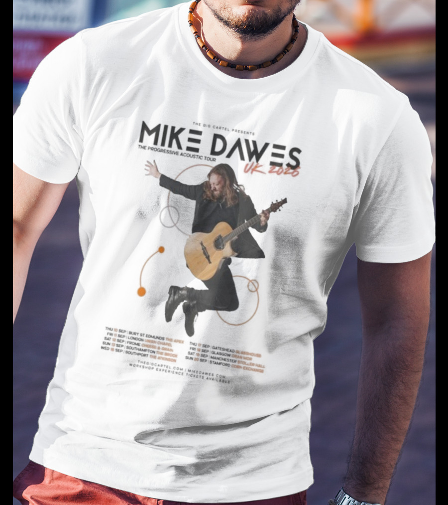 Mike Dawes UK Tour 2026 Progressive Acoustic Experience T-Shirt