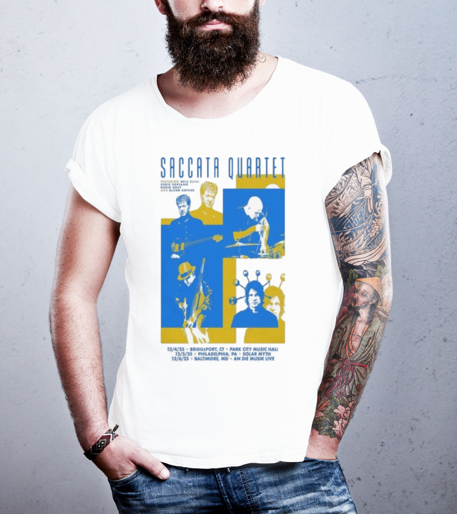 Saccata Quartet Tour December 2025 European Jazz Fusion Concert Dates T-Shirt