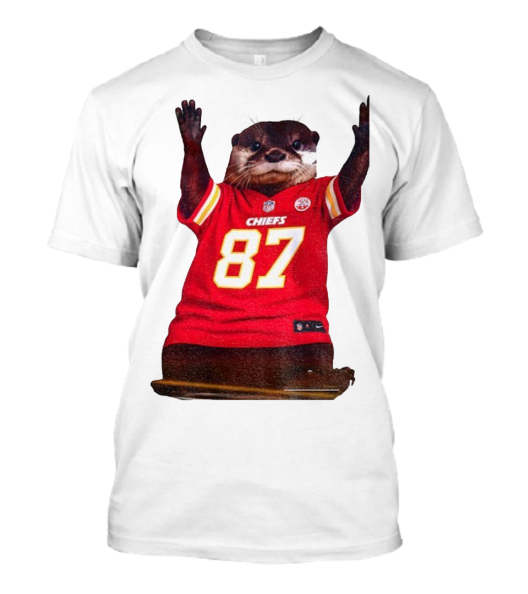 Travis Kelce 87 Kansas City Chiefs Sea Otter NFL Fan Jersey T-Shirt