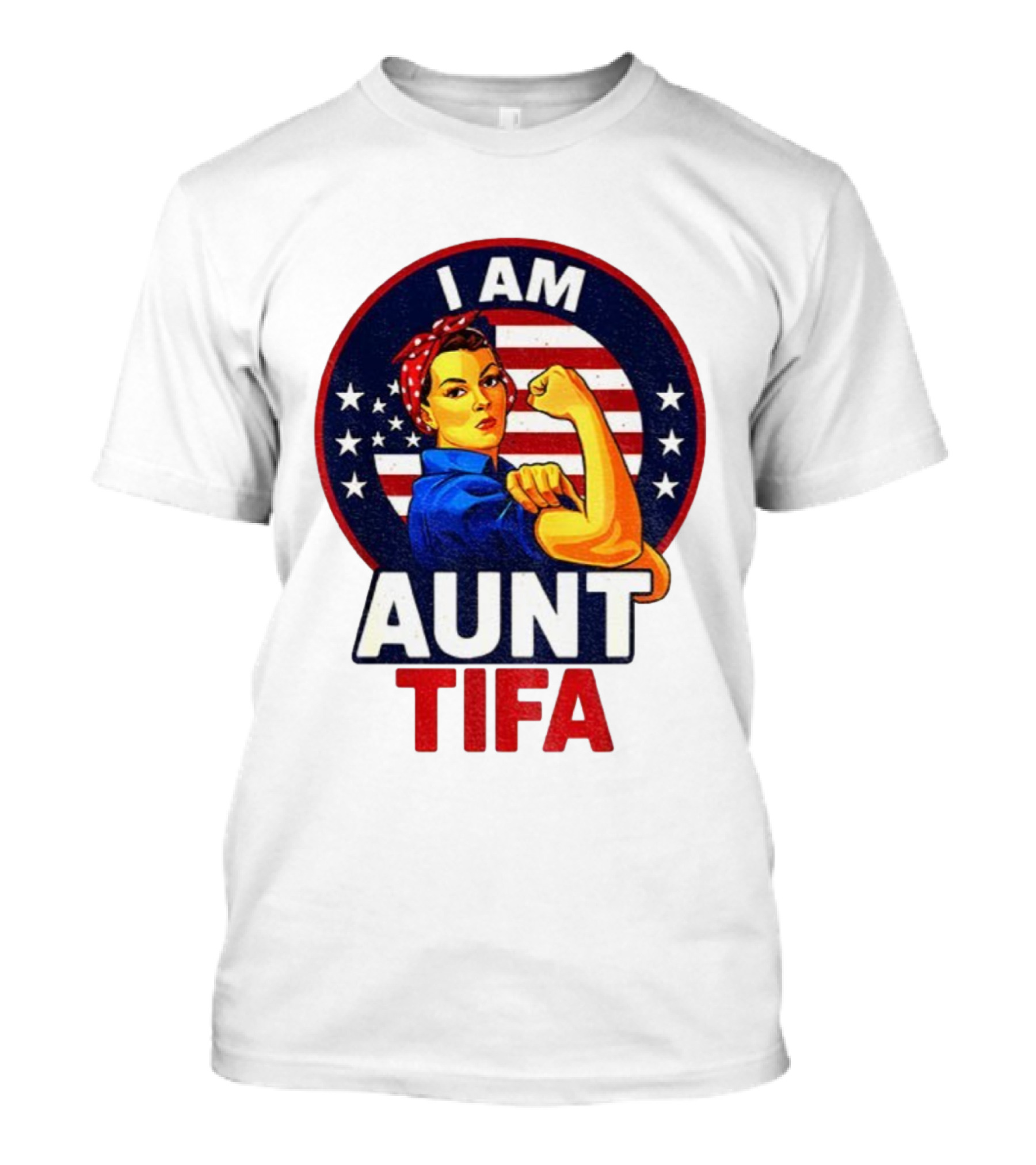 I Am Aunt Tifa Feminist Vintage American Flag T-Shirt
