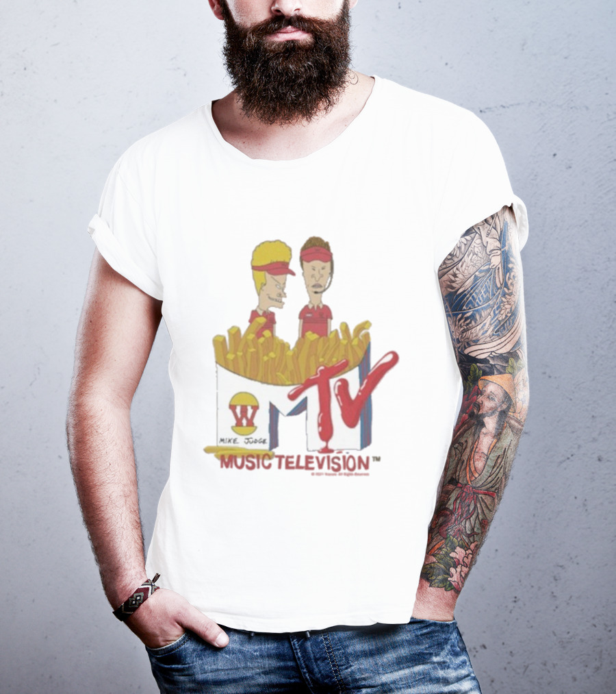 Beavis And Butt-Head MTV Mike Judge Burger World Music Television T-Shirt