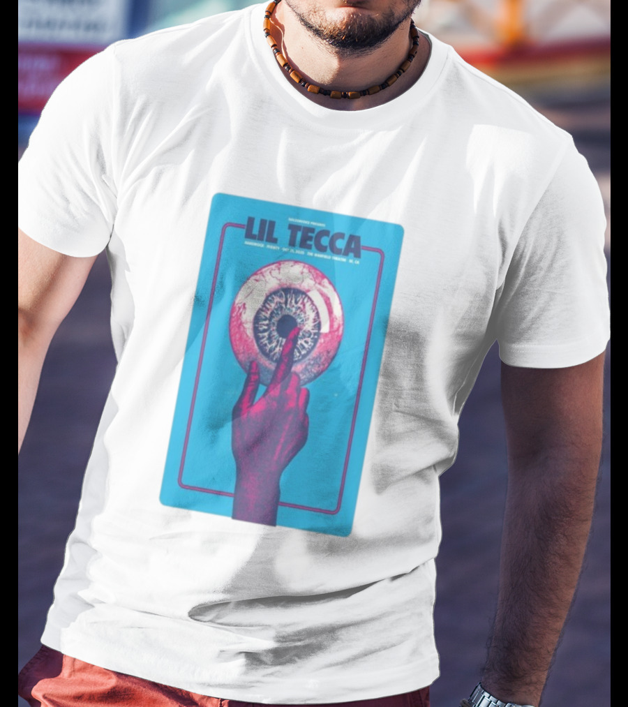Lil Tecca Live At The Warfield Theatre San Francisco Oct 21 2025 Hand Eye Iconography T-Shirt