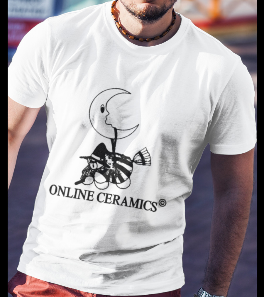 Online Ceramics Halloween Witch Moon T-Shirt