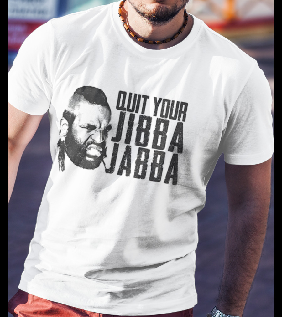Quit Your Jibba Jabba Text With Iconic 80s Character Silhouette T-Shirt