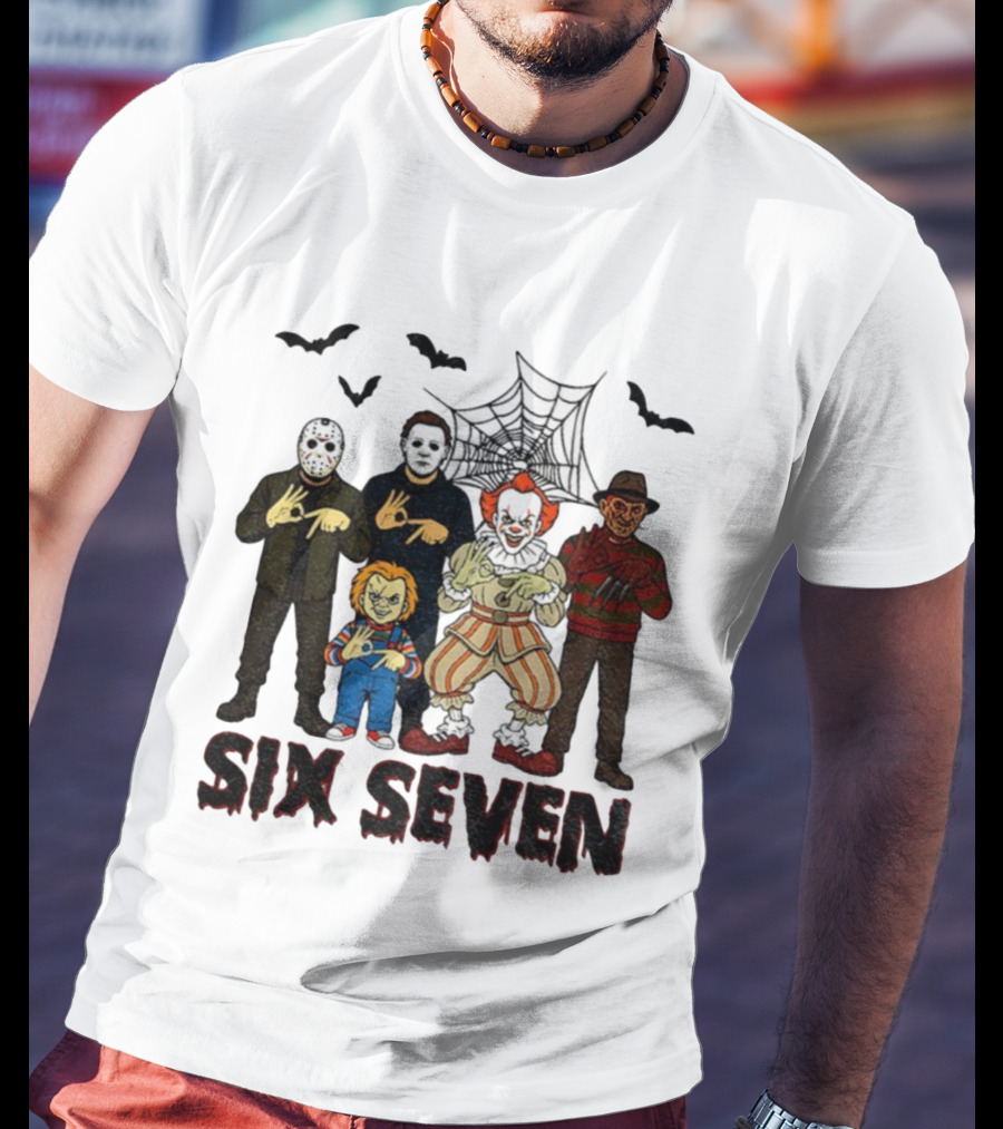 Six Seven Halloween Movie Villains Spooky Season T-Shirt