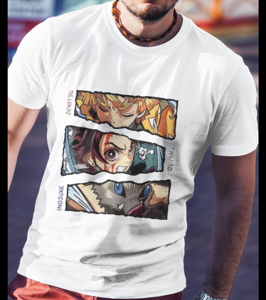 Demon Slayer Anime 2025 Tanjiro Zenitsu Inosuke Characters T-Shirt