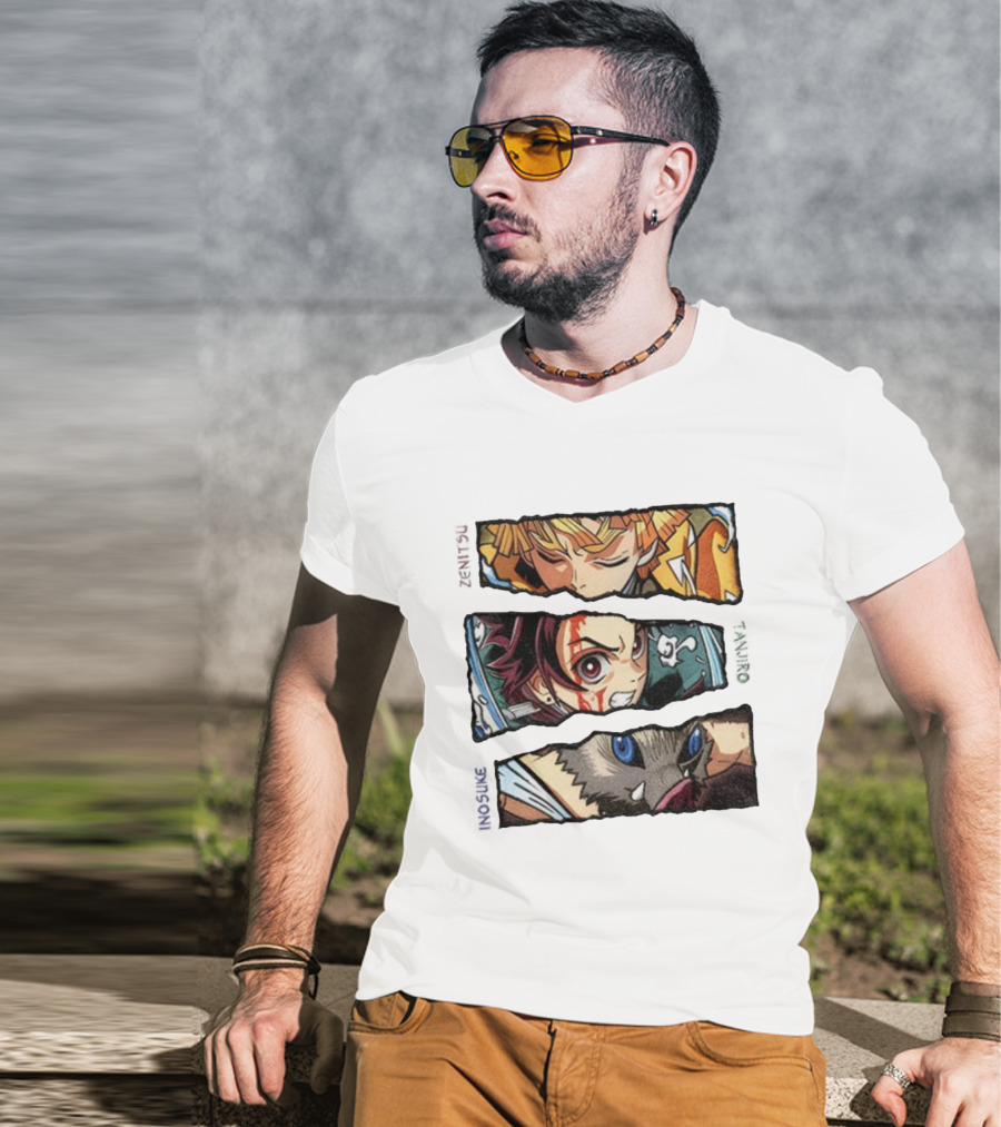 Demon Slayer Anime 2025 Tanjiro Zenitsu Inosuke Characters T-Shirt