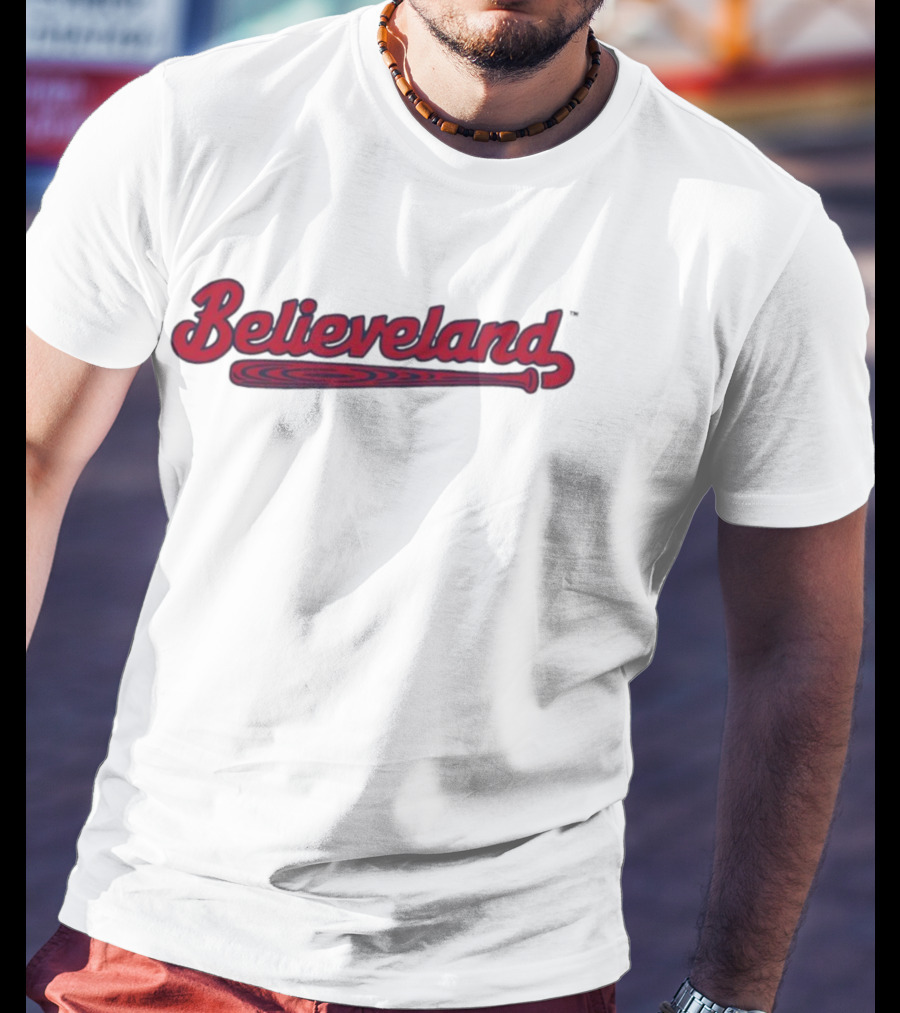 Believeland Baseball Bat Script Retro Theme T-Shirt