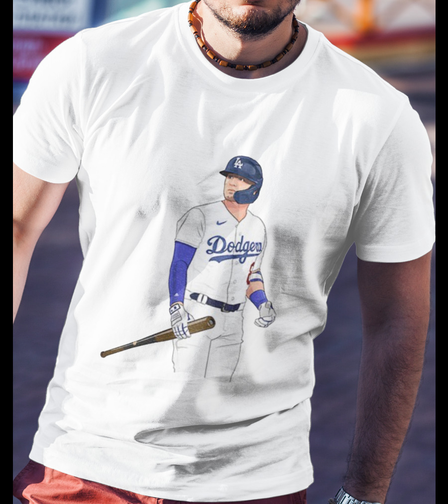 Kiké Hernández Los Angeles Dodgers #18 Baseball Player Illustration T-Shirt