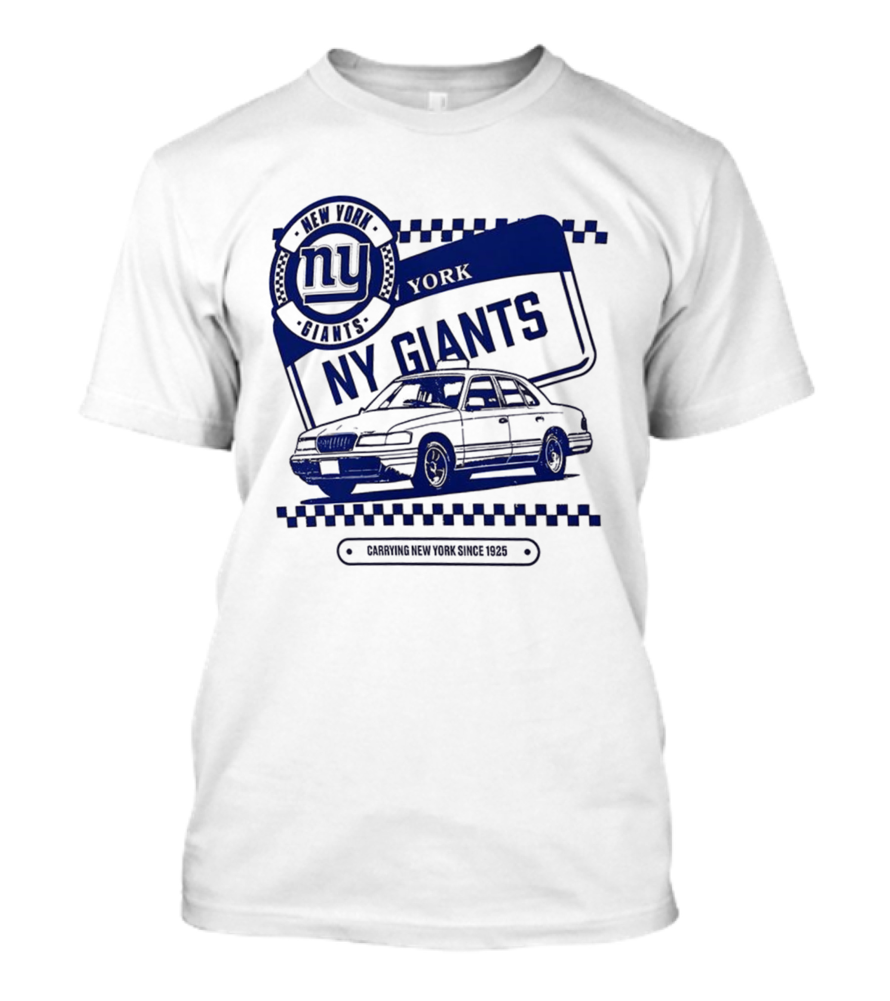 New York Giants NFL Carrying New York Since 1925 Taxi Vintage License Plate T-Shirt