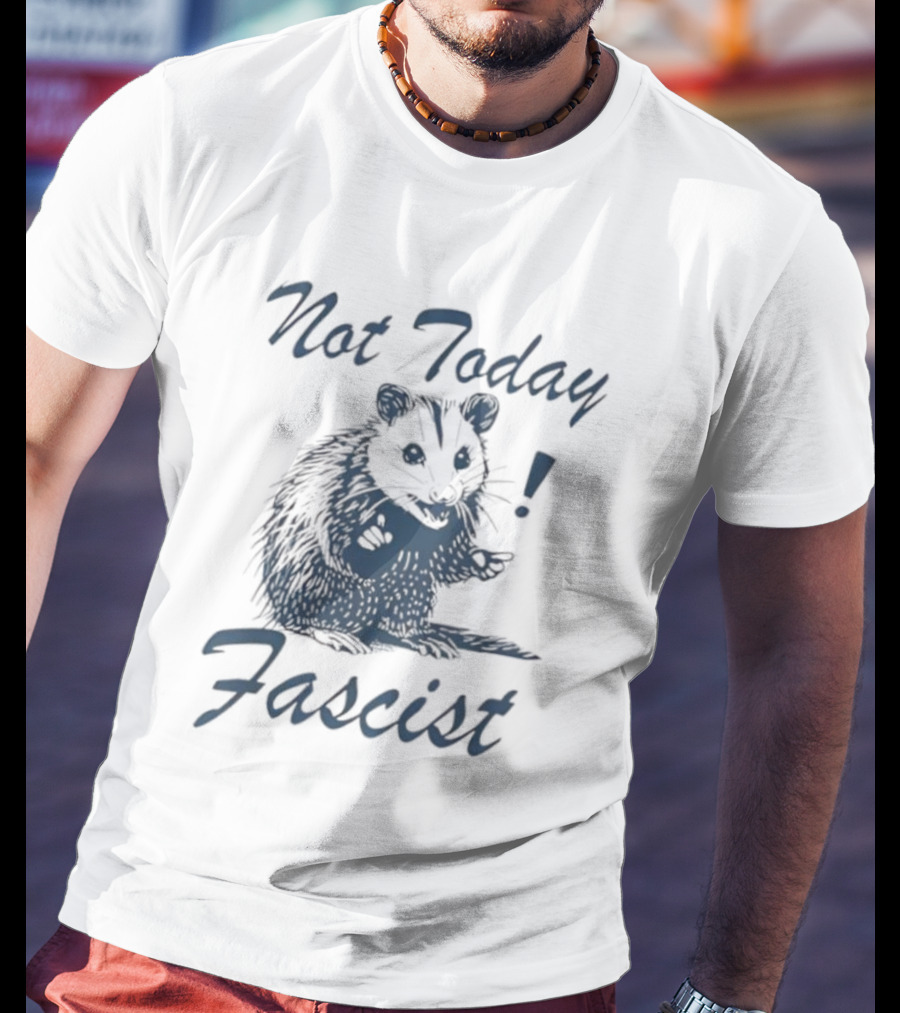 Not Today Fascist Funny Possum Meme Smash Fascism Iconic Humor Popular Political Slogan T-Shirt
