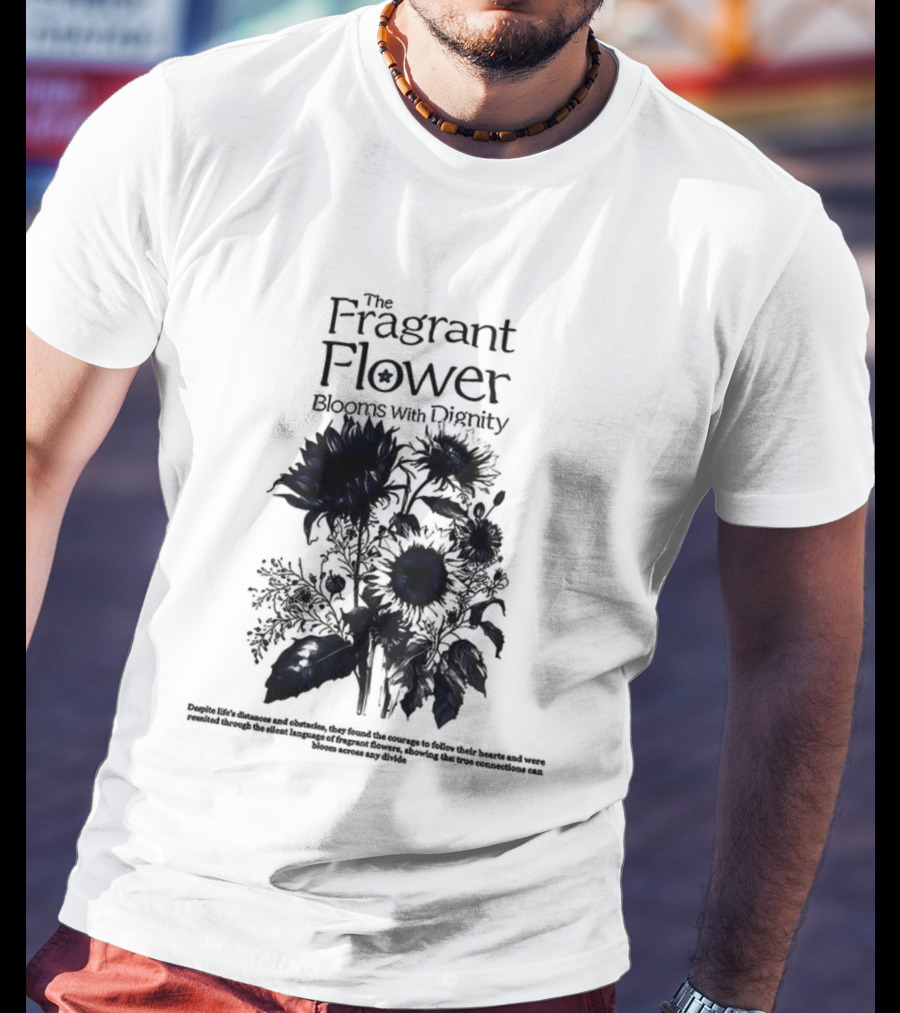 The Fragrant Flower Blooms With Dignity Sunflower Botanical Illustration T-Shirt