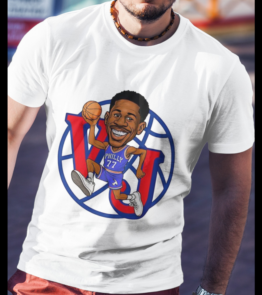 V J Philly 77 Basketball Player With Ball T-Shirt
