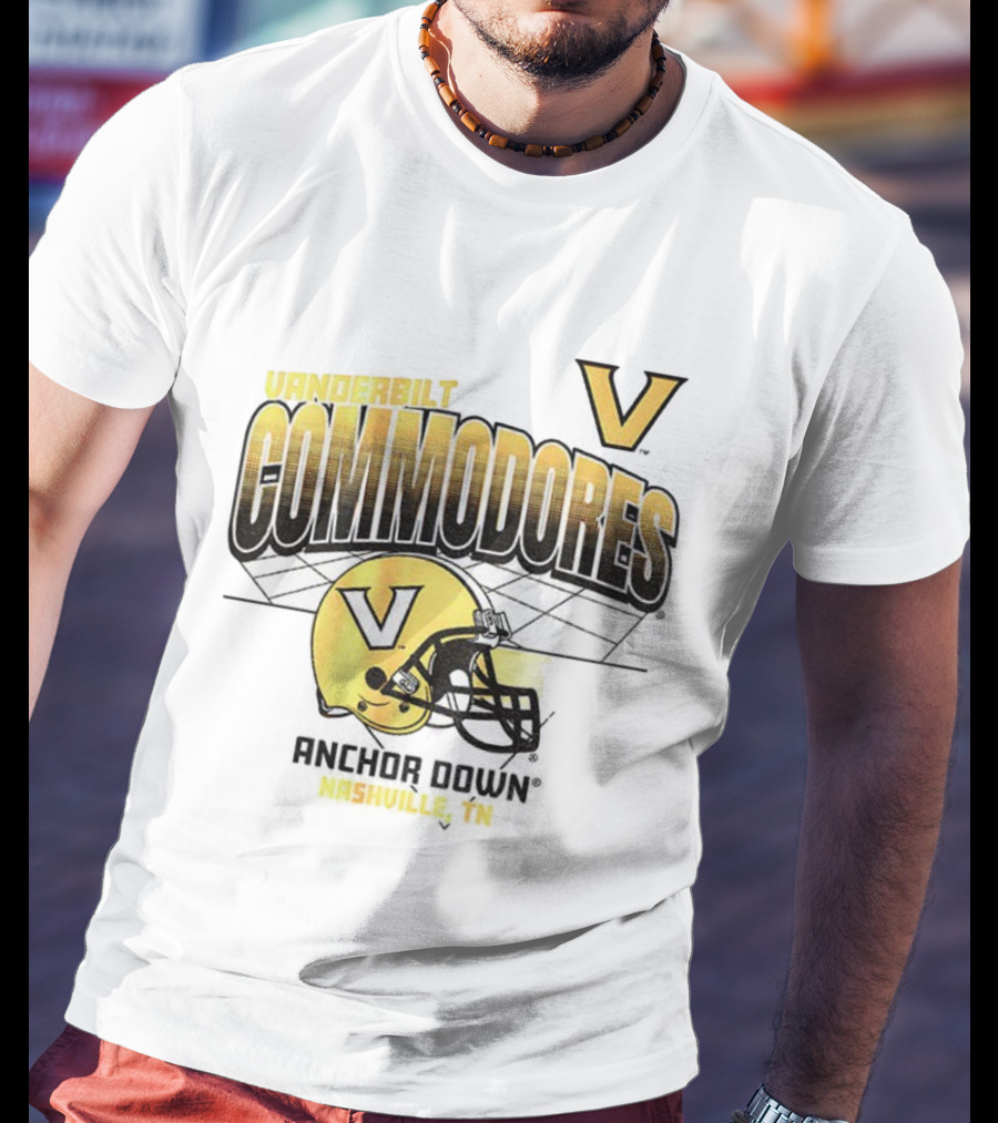 Vanderbilt Commodores Football Helmet Anchor Down Nashville TN T-Shirt