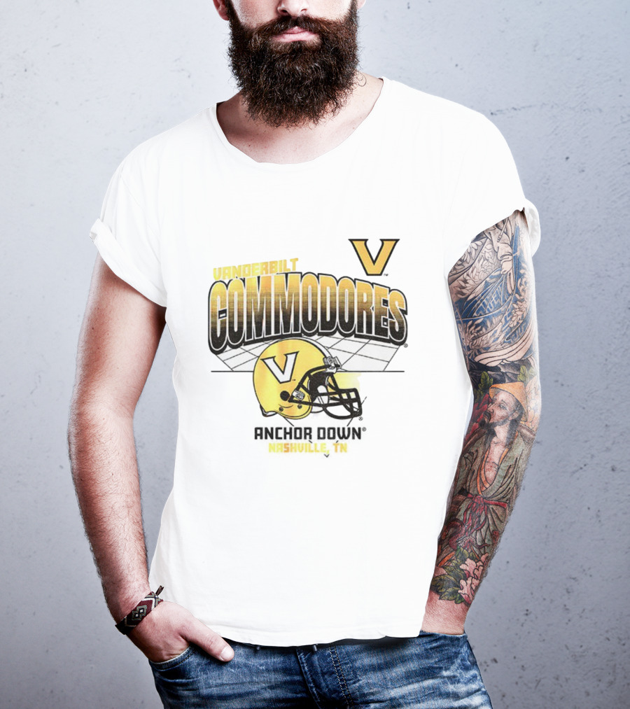 Vanderbilt Commodores Football Helmet Anchor Down Nashville TN T-Shirt