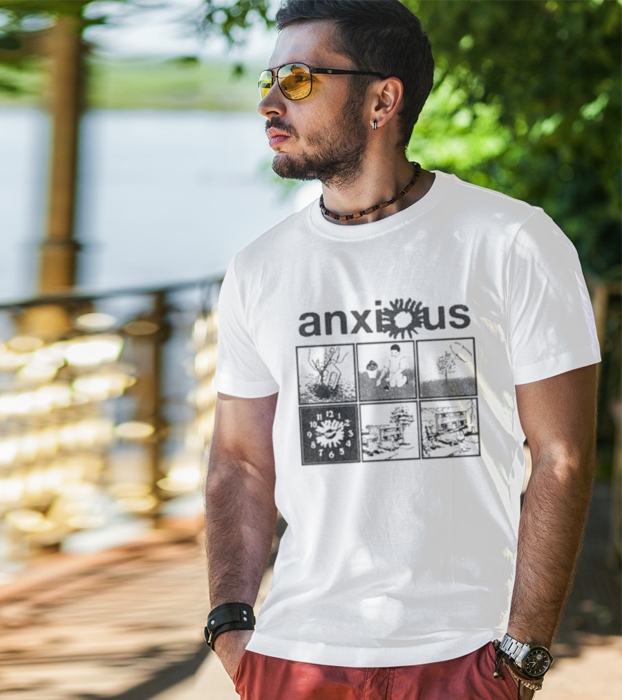 Anxious Van Comic Anxiety Panel Flower Sun Panels T-Shirt