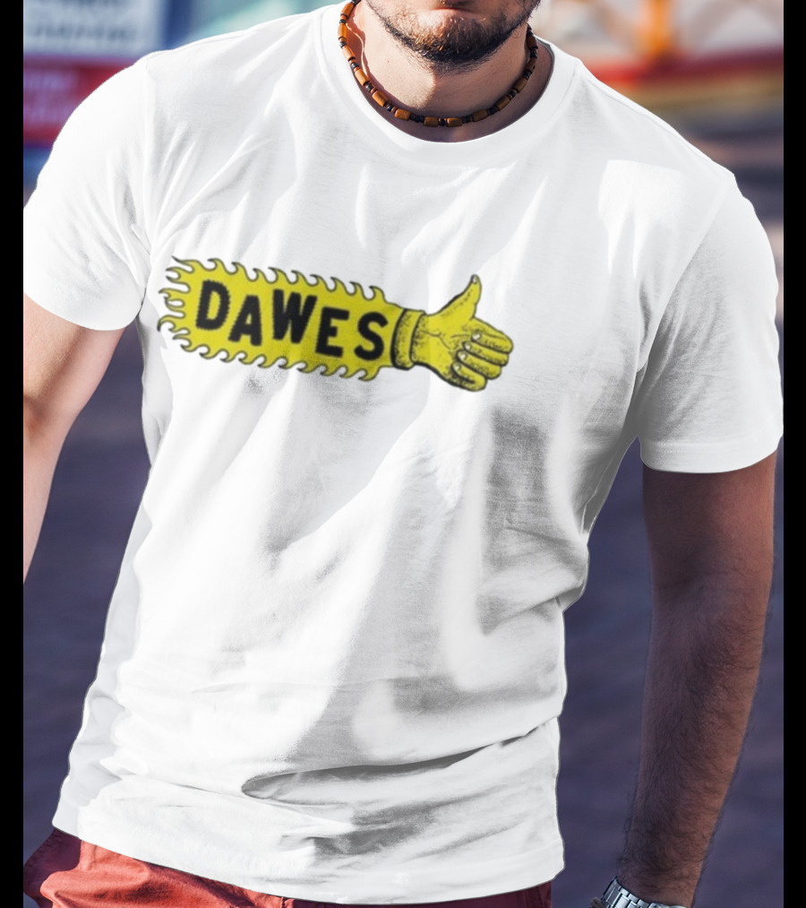 Dawes Thumbs Up Yellow Hand Icon Flame Effect T-Shirt